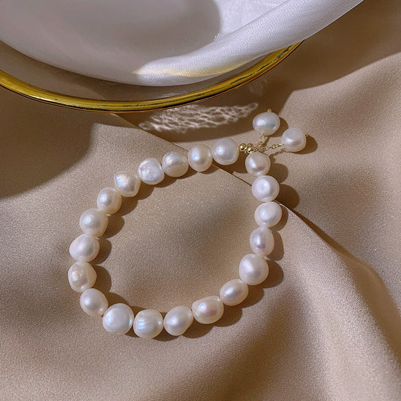 Specialshaped Baroque Freshwater Pearl Women's Handmade Retro Elegant Bracelet