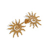Specialshaped Twisted Sun 316L Stainless Steel Goldplated Earrings With Sunflower Design