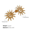 Specialshaped Twisted Sun 316L Stainless Steel Goldplated Earrings With Sunflower Design