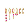Spice Girl Color Zircon Geometric Copper 18K Gold Plated Ring Ear Buckle Spike Pendant For Women