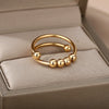 Spiral Bead Opening Ring Jewelry Brass Unisex