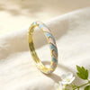 Spiral Enamel Open Cuff Bracelet With Retro Geometric Color Block Design And Plated Finish Wholesale Fashion Accessory