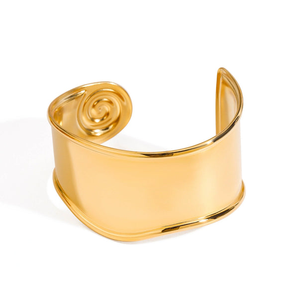 Spiral Gloss Stainless Steel Bracelet For Women With Electroplating Process Geometric Style