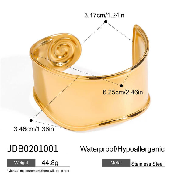Spiral Gloss Stainless Steel Bracelet For Women With Electroplating Process Geometric Style