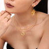 Spiral Sun Pendant Necklace And Fashion Earrings In Light Luxury Style Titanium Steel With 18K Gold Electroplated Jewelry