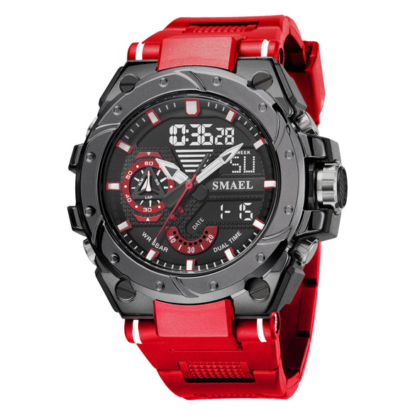 Sports Alloy Watch For Men With Plastic Mirror Round Dial And Pu Strap