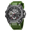 Sports Alloy Watch For Men With Plastic Mirror Round Dial And Pu Strap