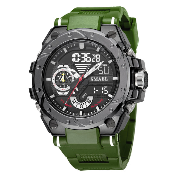 Sports Alloy Watch For Men With Plastic Mirror Round Dial And Pu Strap