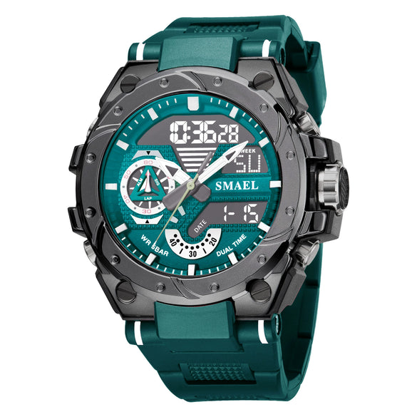 Sports Alloy Watch For Men With Plastic Mirror Round Dial And Pu Strap