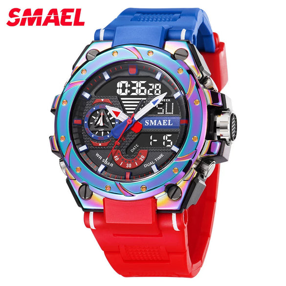 Sports Alloy Watch For Men With Plastic Mirror Round Dial And Pu Strap