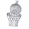 Sports Basketball Frame Keychain Alloy Jewelry Pendant With Cross Crown Roman Numeral Geometric Personality Electroplating