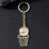 Sports Basketball Frame Keychain Alloy Jewelry Pendant With Cross Crown Roman Numeral Geometric Personality Electroplating