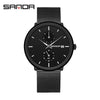 Sports Belt Quartz Watch For Men Zinc Alloy Case Mesh Band Stainless Steel Clasp Mineral Strengthened Glass Mirror Round Dial Waterproof Leisure Style