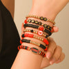 Sports Bracelets Handmade With Polymer Clay Letter Beads And Electroplating Design