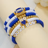 Sports Bracelets Handmade With Polymer Clay Letter Beads And Electroplating Design