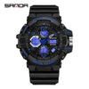 Sports Digital Watch Tpu Abs Acrylic Mirror Round Dial Fashion Style