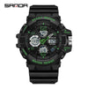 Sports Digital Watch Tpu Abs Acrylic Mirror Round Dial Fashion Style