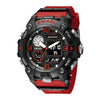 Sports Electronic Watch Plastic Strap Metal Case Round Dial For Male