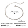 Sports Leisure Stainless Steel White Zircon Bead Chain Tennis Bracelet With Geometric Pattern Electroplated For Women