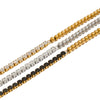 Sports Leisure Stainless Steel White Zircon Bead Chain Tennis Bracelet With Geometric Pattern Electroplated For Women