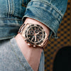 Sports Leisure Trend Quartz Watch Alloy Case Steel Band Round Dial