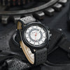 Sports Men's Quartz Watch Alloy Case Imitation Leather Strap Stainless Steel Buckle Round Dial