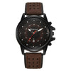 Sports Men's Quartz Watch Alloy Case Imitation Leather Strap Stainless Steel Buckle Round Dial