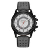 Sports Men's Quartz Watch Alloy Case Imitation Leather Strap Stainless Steel Buckle Round Dial
