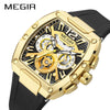 Sports Men's Watch Alloy Mineral Reinforced Glass Mirror Stainless Steel Pin Buckle Silicone Strap Round Dial