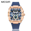 Sports Men's Watch Alloy Mineral Reinforced Glass Mirror Stainless Steel Pin Buckle Silicone Strap Round Dial