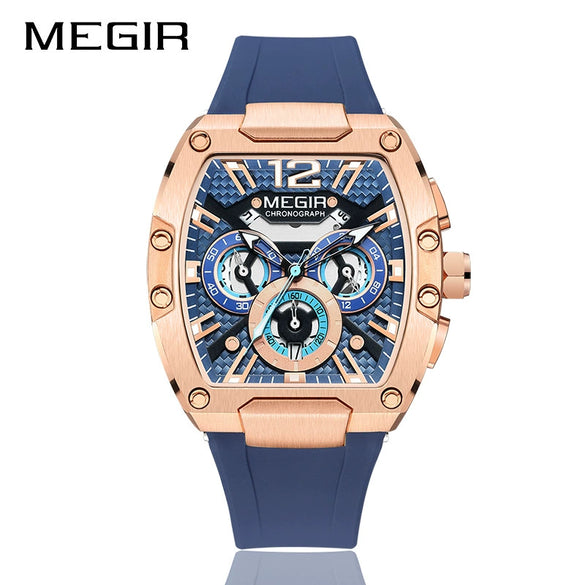 Sports Men's Watch Alloy Mineral Reinforced Glass Mirror Stainless Steel Pin Buckle Silicone Strap Round Dial
