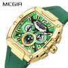 Sports Men's Watch Alloy Mineral Reinforced Glass Mirror Stainless Steel Pin Buckle Silicone Strap Round Dial