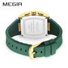 Sports Men's Watch Alloy Mineral Reinforced Glass Mirror Stainless Steel Pin Buckle Silicone Strap Round Dial