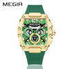 Sports Men's Watch Alloy Mineral Reinforced Glass Mirror Stainless Steel Pin Buckle Silicone Strap Round Dial