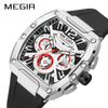 Sports Men's Watch Alloy Mineral Reinforced Glass Mirror Stainless Steel Pin Buckle Silicone Strap Round Dial