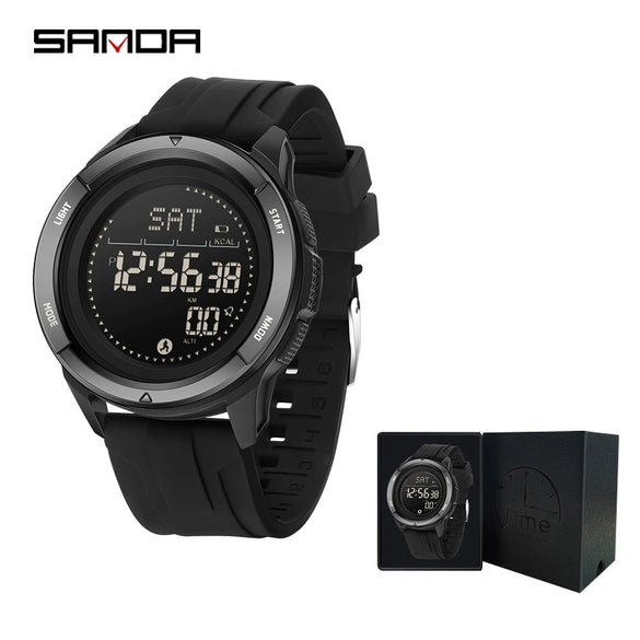 Sports Outdoor Electronic Watch Alloy Alloyabs Case Silicone Nylon Strap Round Dial Highend Style