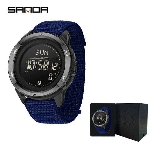 Sports Outdoor Electronic Watch Alloy Alloyabs Case Silicone Nylon Strap Round Dial Highend Style