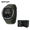 Sports Outdoor Electronic Watch Alloy Alloyabs Case Silicone Nylon Strap Round Dial Highend Style