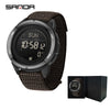 Sports Outdoor Electronic Watch Alloy Alloyabs Case Silicone Nylon Strap Round Dial Highend Style