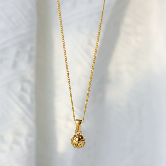 Sports Pendant Necklace Stainless Steel Gold Plated Titanium Steel Clavicle Chain