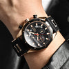 Sports Quartz Watch Alloy Case Silicone Strap Stainless Steel Clasp Round Dial For Adults