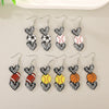 Sports Series Acrylic Heart Shape Printed Electroplated Earrings For Women
