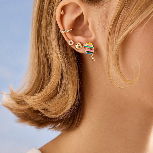 Sports Series Copper Geometric Electroplated Unisex Earrings