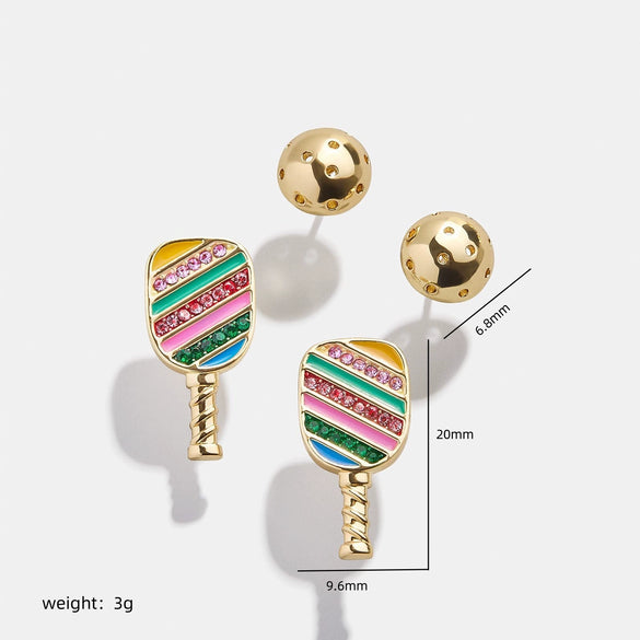 Sports Series Copper Geometric Electroplated Unisex Earrings