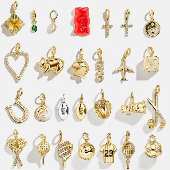 Sports Series Stainless Steel Tennis Volleyball Hockey Pendant Furnace Vacuum Plated 18K Gold Color