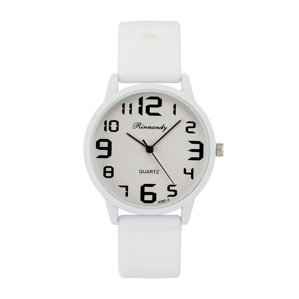 Sports Silicone Women's Watch Alloy Case Stainless Steel Buckle Round Dial Leisure Style