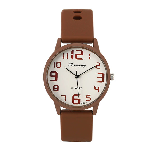 Sports Silicone Women's Watch Alloy Case Stainless Steel Buckle Round Dial Leisure Style