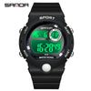 Sports Student Waterproof Watch Acrylic Mirror Round Dial Abs Tpu Small Fresh Style Digital Watch For Men And Women