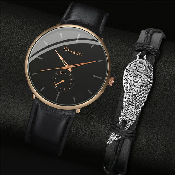 Sports Style Men's Quartz Watch With Alloy Case Imitation Leather Strap And Stainless Steel Buckle Round Dial