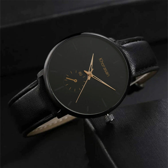 Sports Style Men's Quartz Watch With Alloy Case Imitation Leather Strap And Stainless Steel Buckle Round Dial